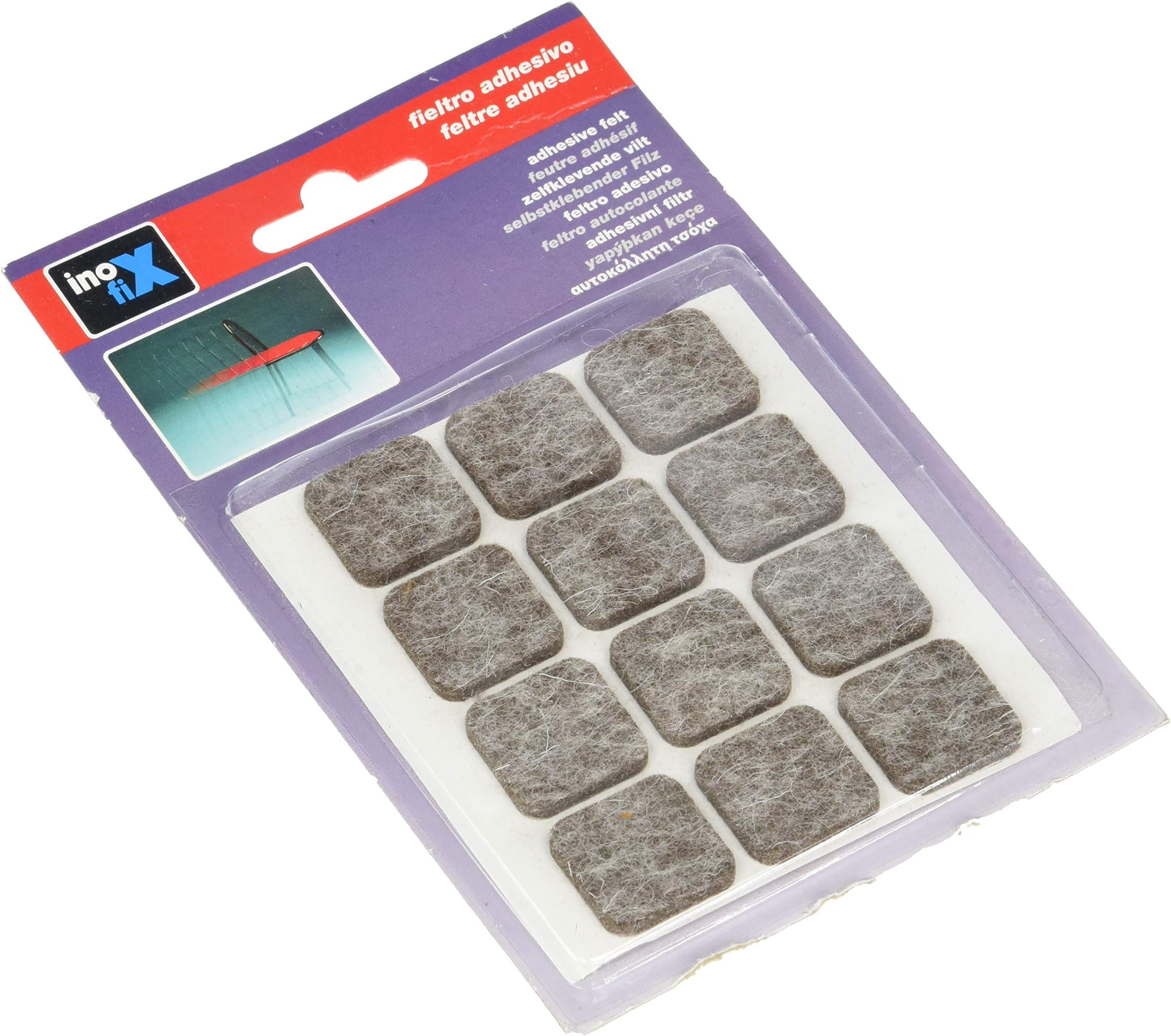 inofix 2763b30 – Felt Wool Adhesive 22 x 22 Marron BL 12