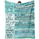 Psspotgj Granddaughter Gifts from Grandma, Granddaughter Blanket Throws, Graduation Gifts for Birthday Christmas Valentine Special Occasions 60"x50"