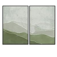 SIGNWIN 2 Piece Framed Canvas Wall Art Minimalism Abstract Style Canvas Prints Home Artwork Decoration for Living Room,Bedroom - 16