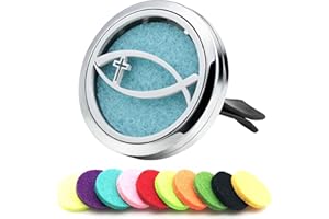 AZNECK 30mm Car Diffuser Vent Clip Aromatherapy Car Essential Oil Diffuser Vent Clips Car Air Fresheners Scents Diffuser Vent Clip (Christian Cross Fish)