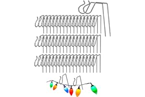 NACETURE 50 Pack Stainless Steel Gutter Clips – Heavy Duty Light Hooks for 5" K-Style Metal Gutters Only (Not for Vinyl or Gutter Guards) – Outdoor Christmas Light Hangers & Holiday Decorations