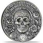 Strugglejewelry Memento Mori &amp; Vivere Challenge Coin - Dual Symbols of Life's Transience and Vitality - Inspirational Stoic Gift (Single Coin)