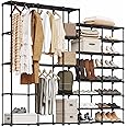 UNITSTAGE Portable Closet Wardrobe Clothes Rack with Shelves Freestanding Closet Organizer with Shoe Rack for Hanging Clothes