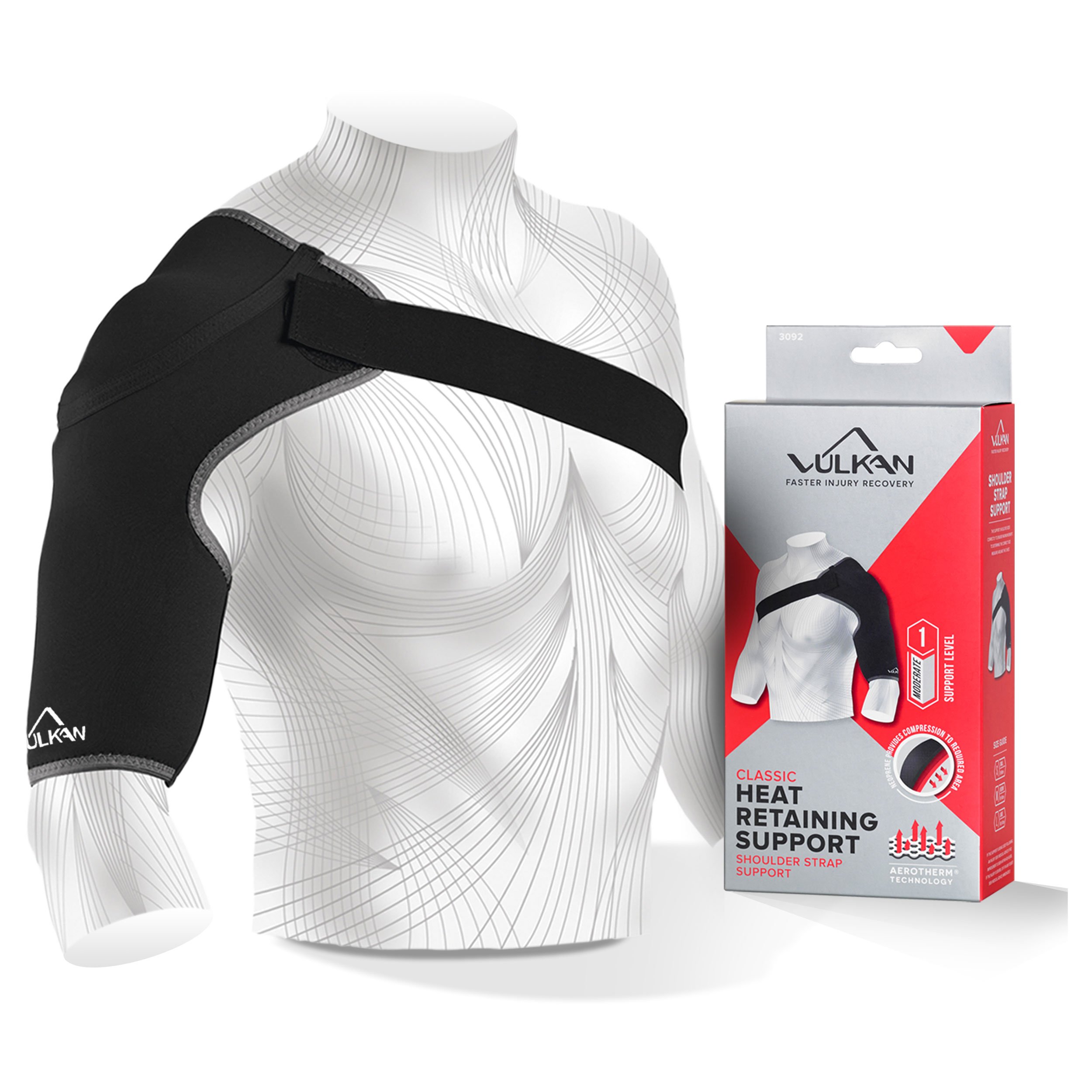 Vulkan Classic Shoulder Support Sports, Small, Shoulder Brace for Rotator Cuff Injuries, AC Joint Support, and Dislocations, Shoulder Strap for Men and Women, Brace for Athletes and Exercising