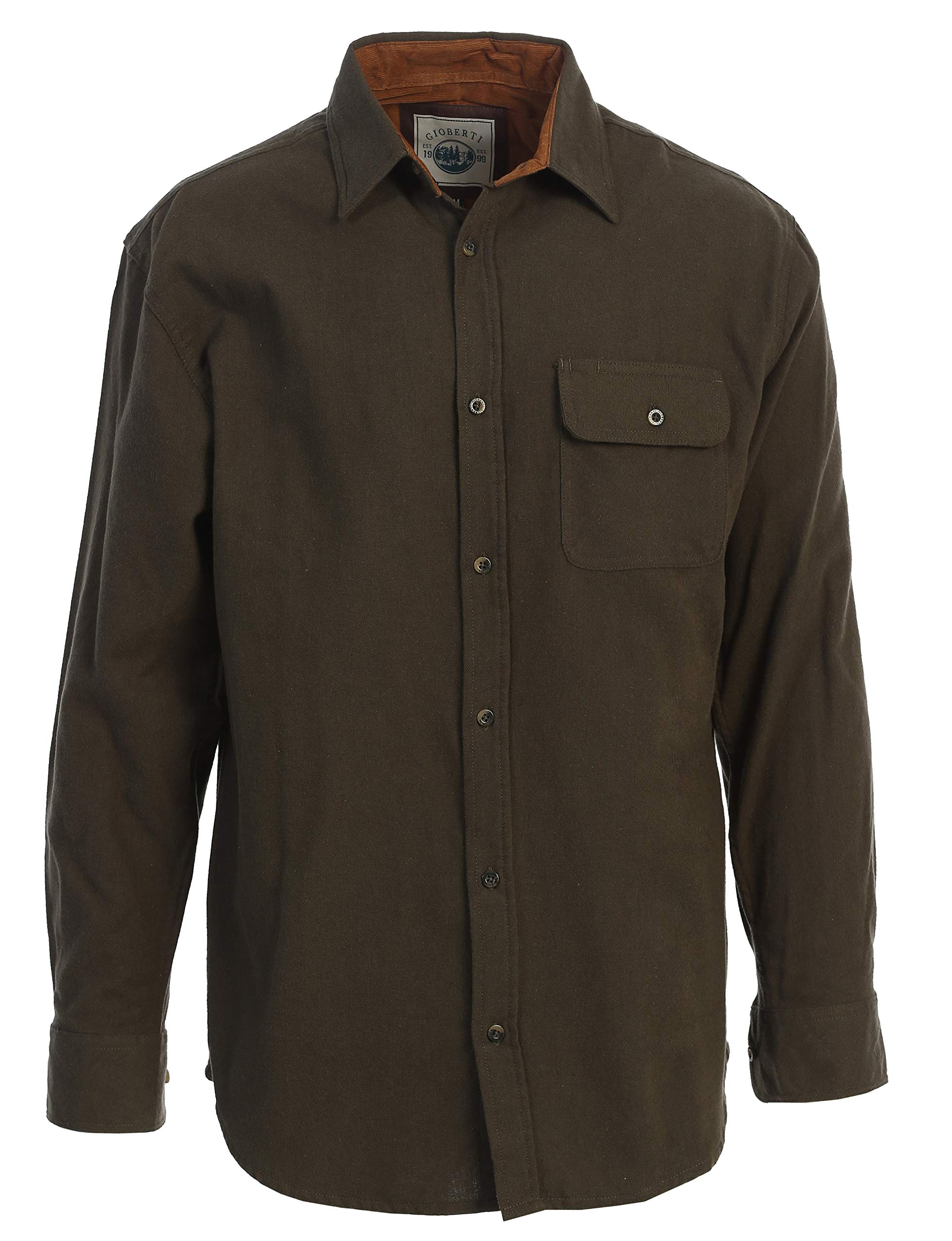 Gioberti Men's 100% Cotton Brushed Solid Flannel