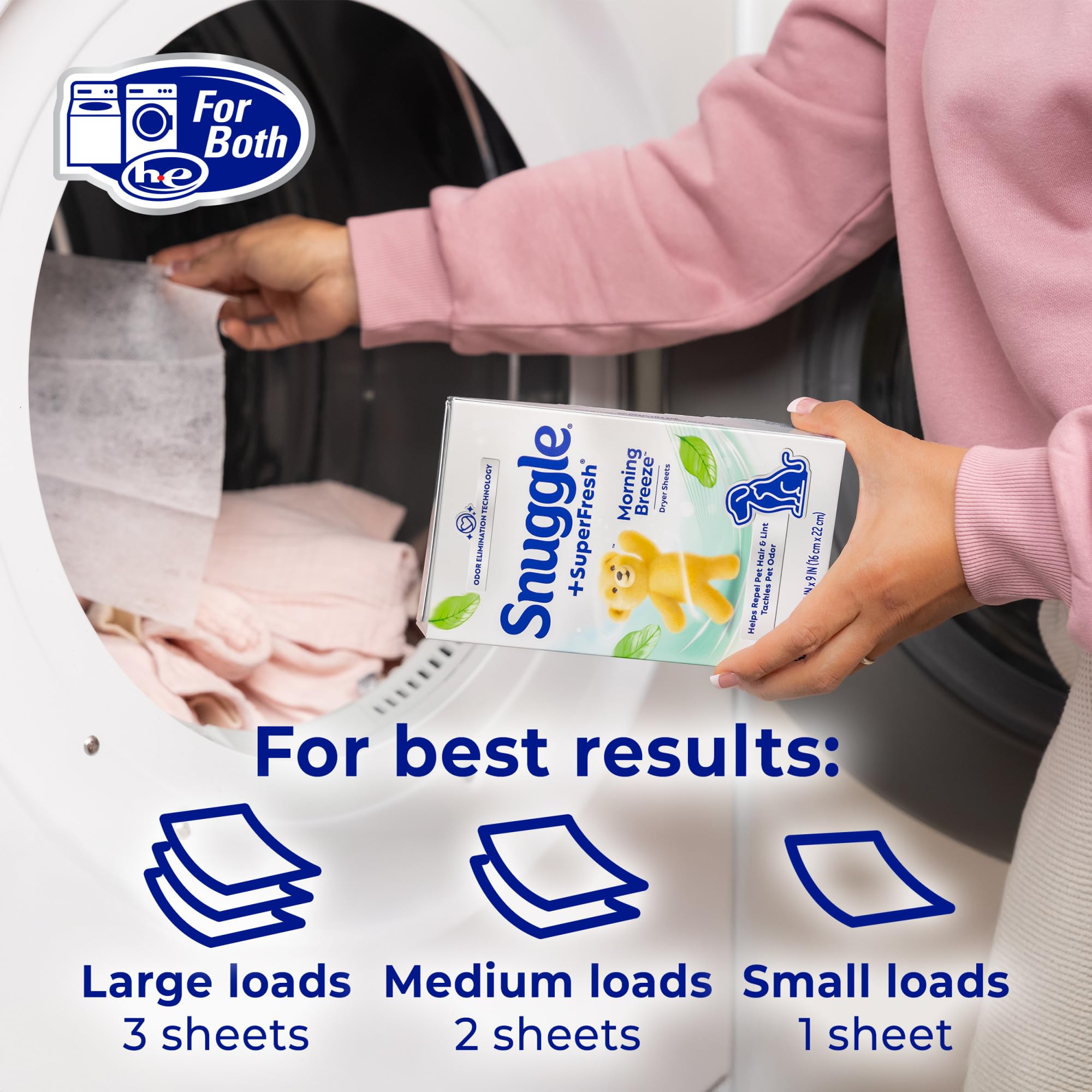 Snuggle Plus SuperFresh Fabric Softener Dryer Sheets with Static Control and Odor Eliminating Technology, Original, 105 Count