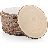 Tioncy 10 Pack Large Wood Slices for Centerpieces Unfinished Rounds Wood Slabs for Tables Decor Natural Wooden Circle for DIY Crafts Rustic Wedding Centerpiece Decor (8-9 Inch)