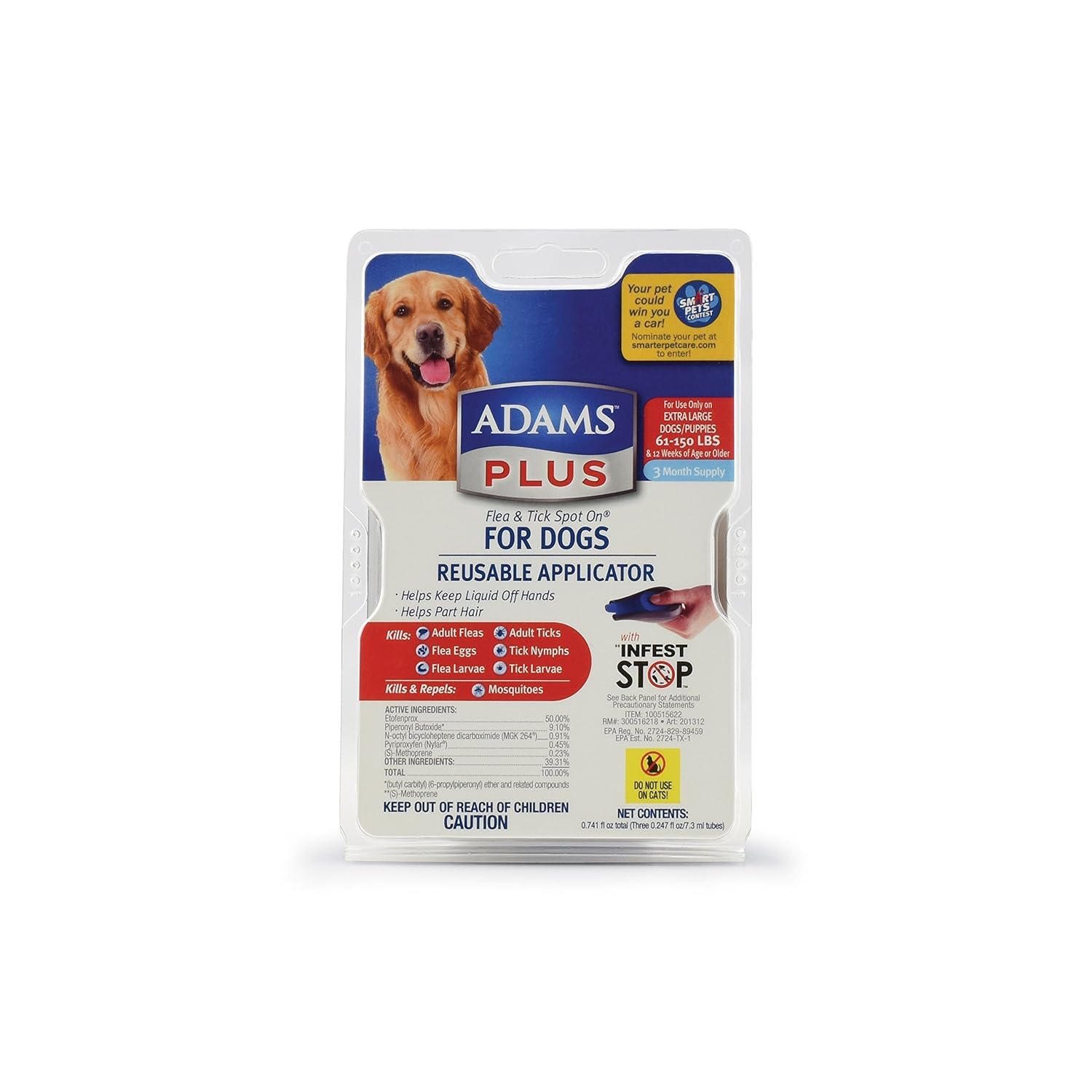 Reviews Adams Plus Flea and Tick Spot On for Dogs.