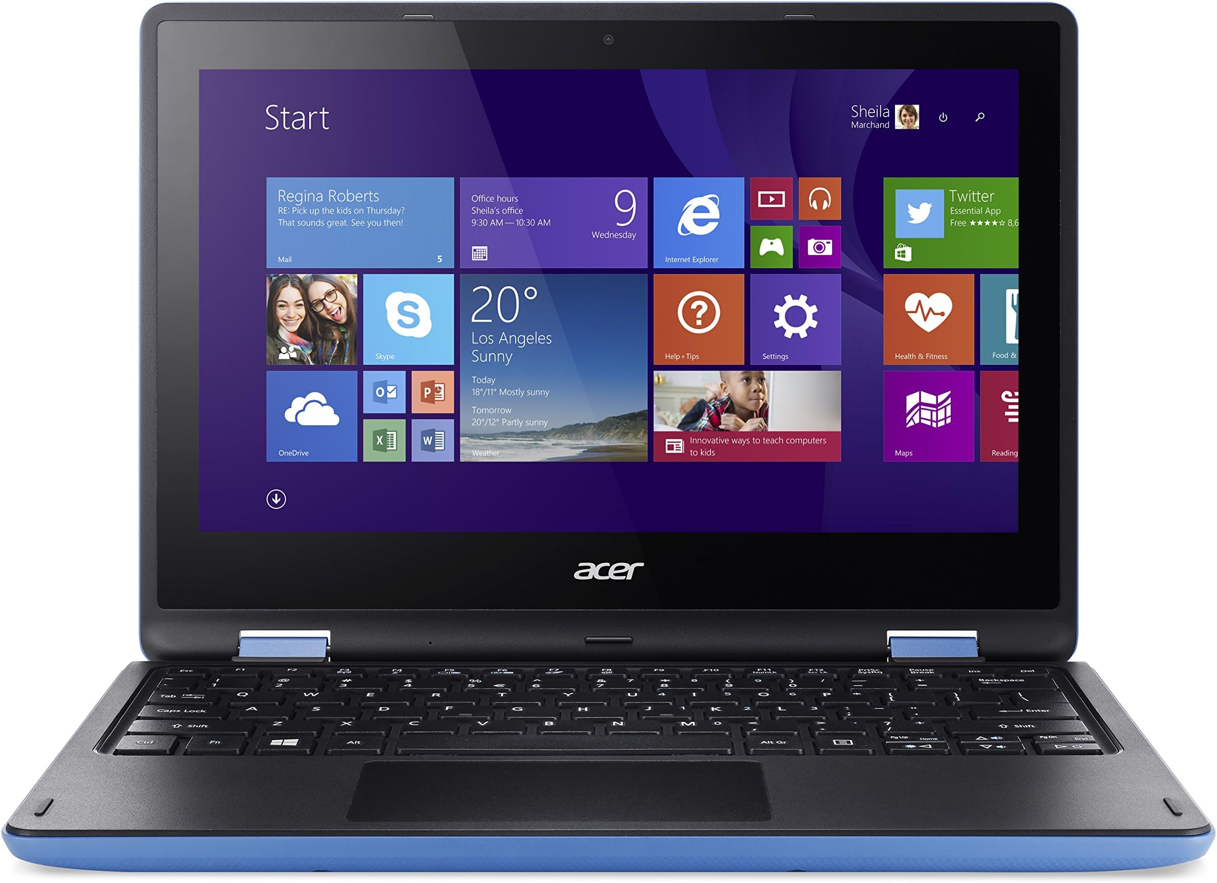 Acer Aspire R3-131T 11.6 inch Convertible Notebook (Intel Celeron N3050, 4 GB, 32 GB, eMMC Touchscreen, Windows 10) - Blue