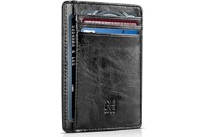 GH GOLD HORSE Slim RFID Blocking Card Holder Minimalist Leather Front Pocket Wallet for Women