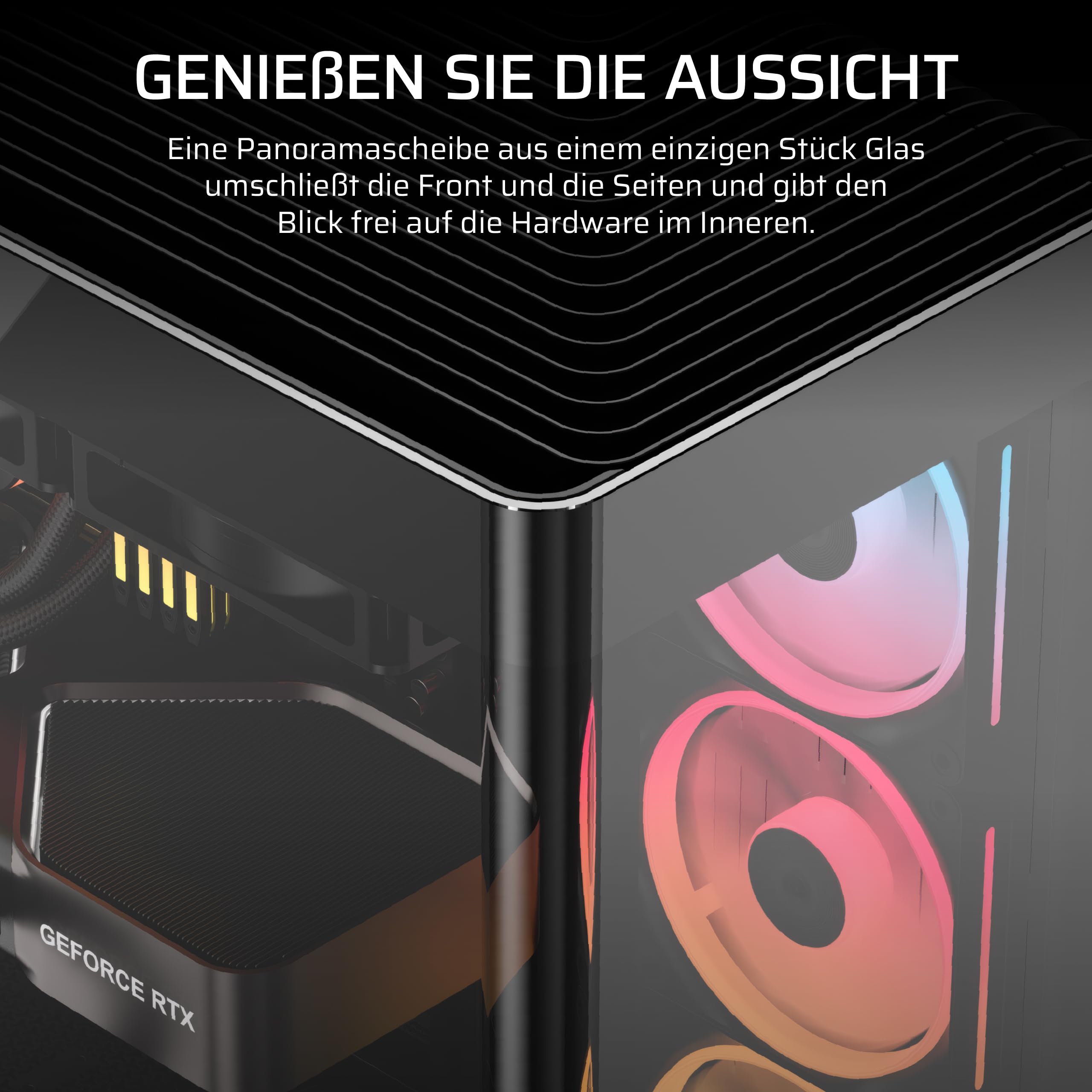 CORSAIR Frame 4500X LX-R RGB LINK Panoramaglas Mid-Tower-PC-Gehäuse – InfiniRail Lüftermontagesystem, Passend für Zwei 360 mm Radiatoren, GPU Anti-Sag, Enthält 3X LX120R RGB LINK Lüfter – Schwarz 3
