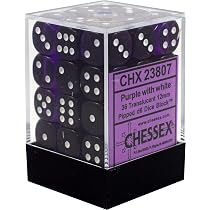 Chessex CHX23805 – Set De 36 Dés Polyédriques 12 Mm – Vert Translucide Et Blanc – Parfait Pour Donjons & Dragons