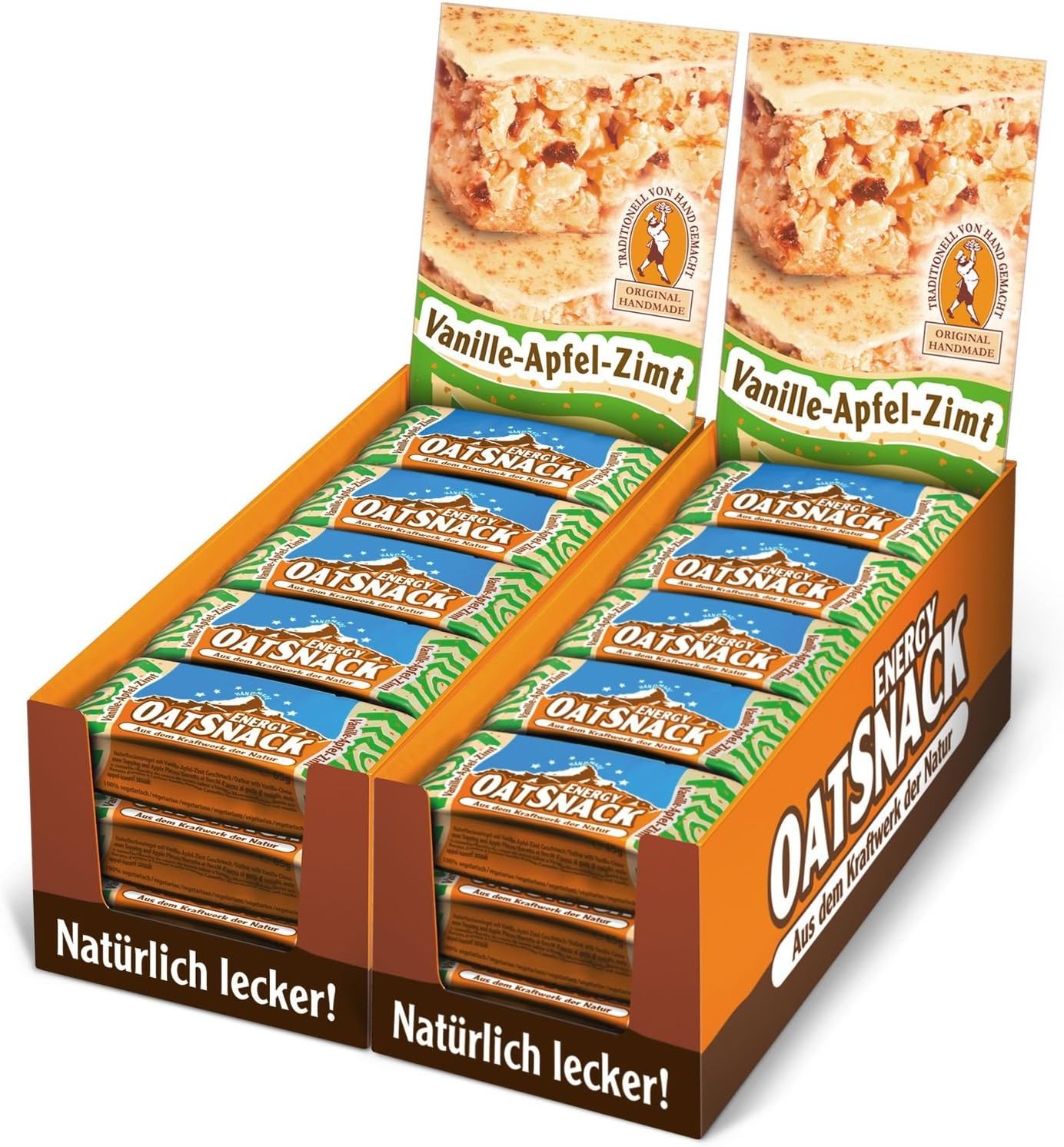 Energy OatSnack, natürliche Riegel - von Hand gemacht, Vanille-Apfel ...