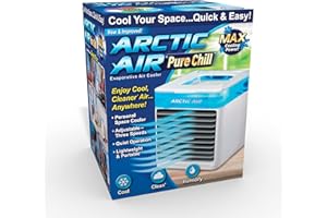 Arctic Air Pure Chill Evaporative Air Cooler By Ontel - Powerful 3-Speed Personal Space Cooler, Quiet, Lightweight And Portable For Bedroom, Office, Living Room & More