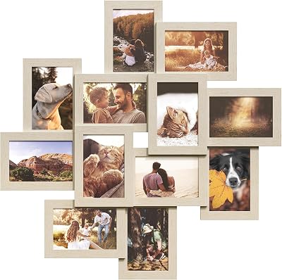 SONGMICS 12 Image 4x6 Wall Gallery Frame RPF022N01 Natural Beige