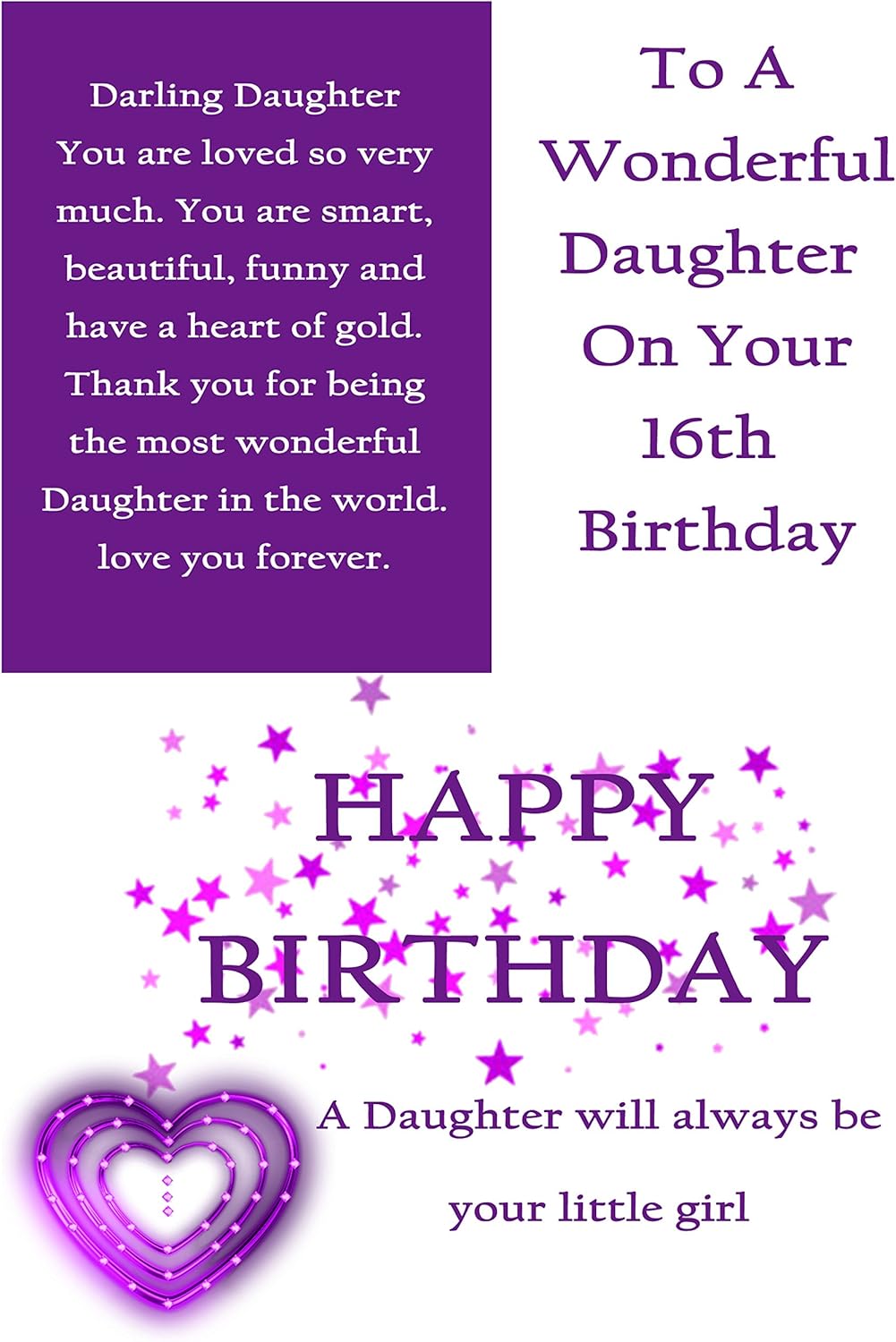 Daughter 16th Birthday Card With Removable Laminate Amazon Co Uk Office Products