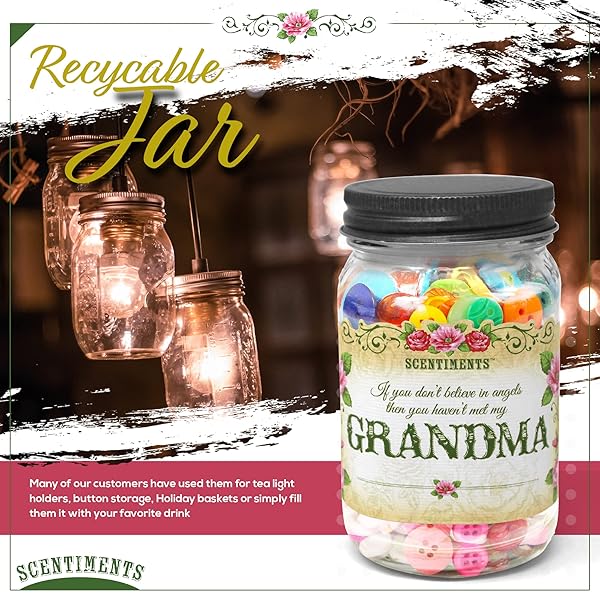 SCENTIMENTS GRANDMA GIFT CANDLE VANILLA SCENTED FRAGRANCE 16OZ GRANDMA GIFTS FOR BIRTHDAY CHRISTMAS GRANDMA GIFT 100% SOY WAX – 80+ HOURS BURN TIME NIKA’S HOME SOY CANDLES HIGHLY SCENTED