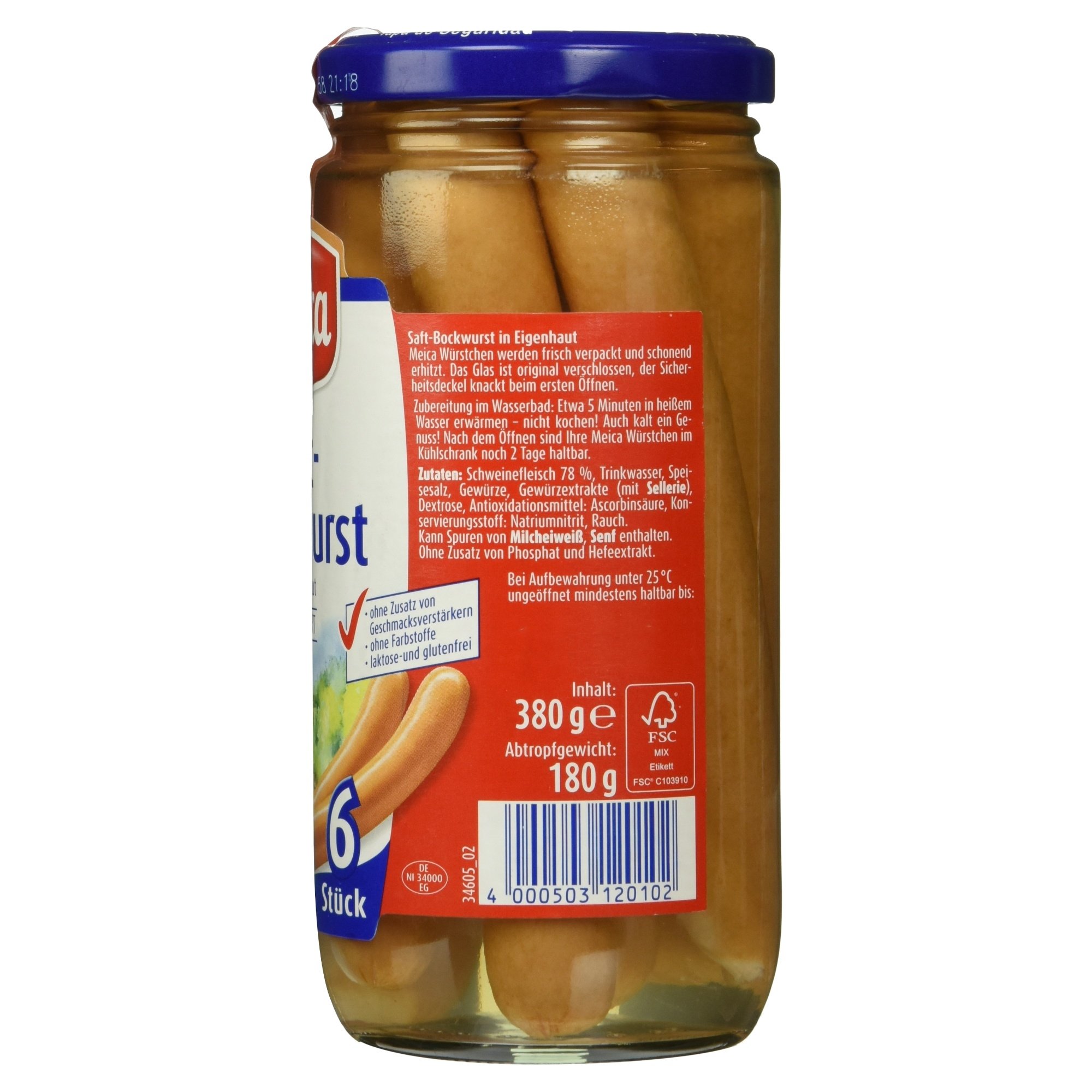 Meica Saft Bockwurst, 6 Stück, 180g 2