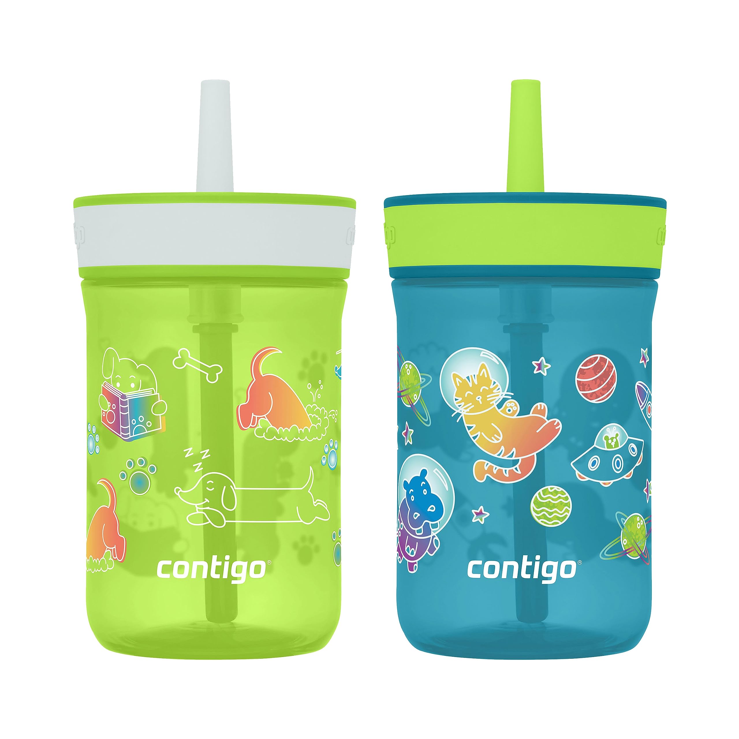 Photo 1 of Contigo Kids’ Leighton Straw Tumbler with Spill-Proof Lid, 14 Oz., 2-Pack