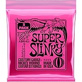 Ernie Ball Super Slinky Nickel Wound Electric Guitar Strings 3-pack, 9-42 Gauge (P03223)
