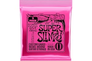 Ernie Ball Super Slinky - Cuerdas para guitarra eléctrica, entorchado de níquel, 3 paquetes, calibre 9-42