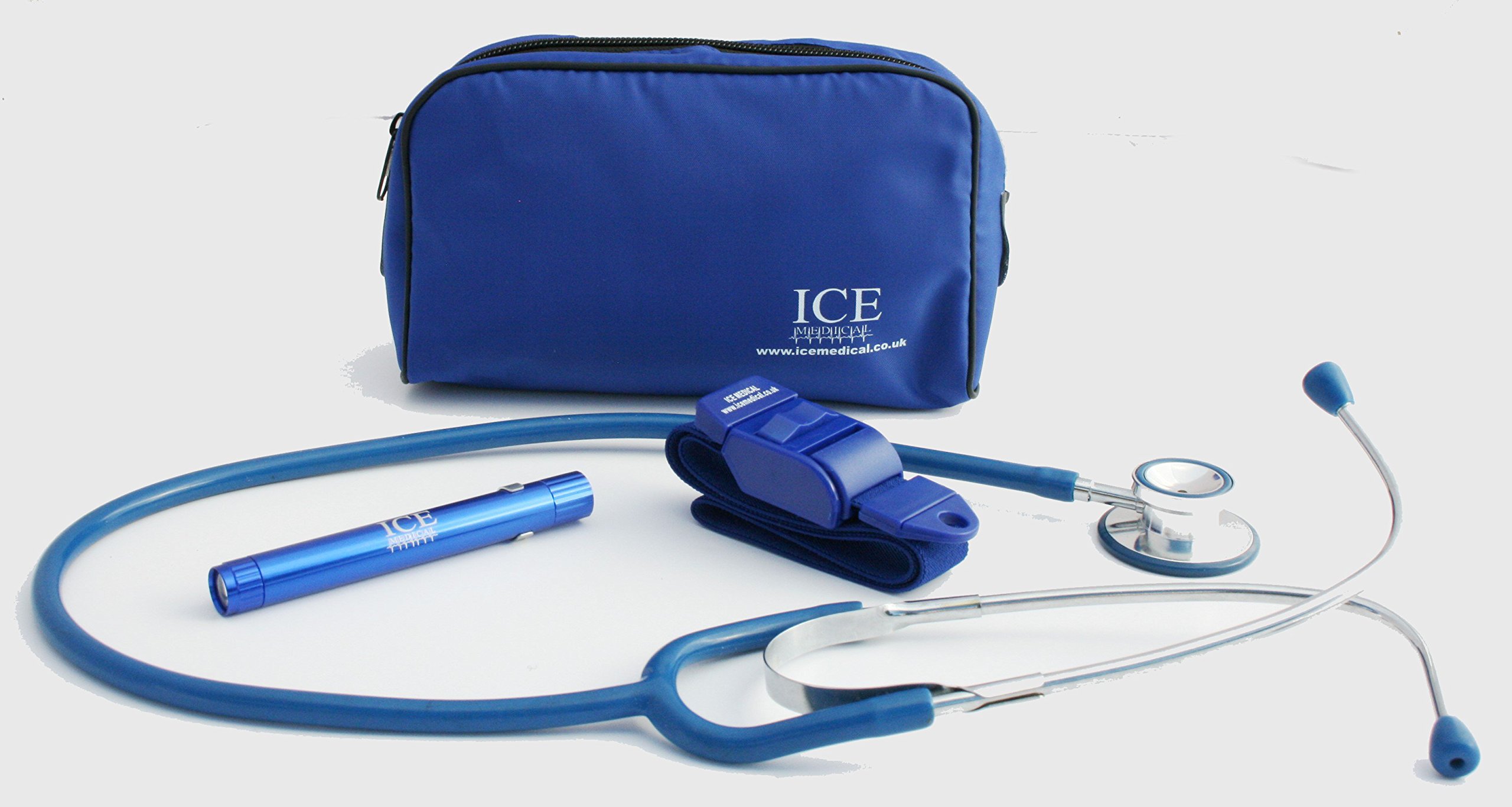 ICE Medical Blue LED Medical Pen light/Pen torch Stethoscope and Tourniquet