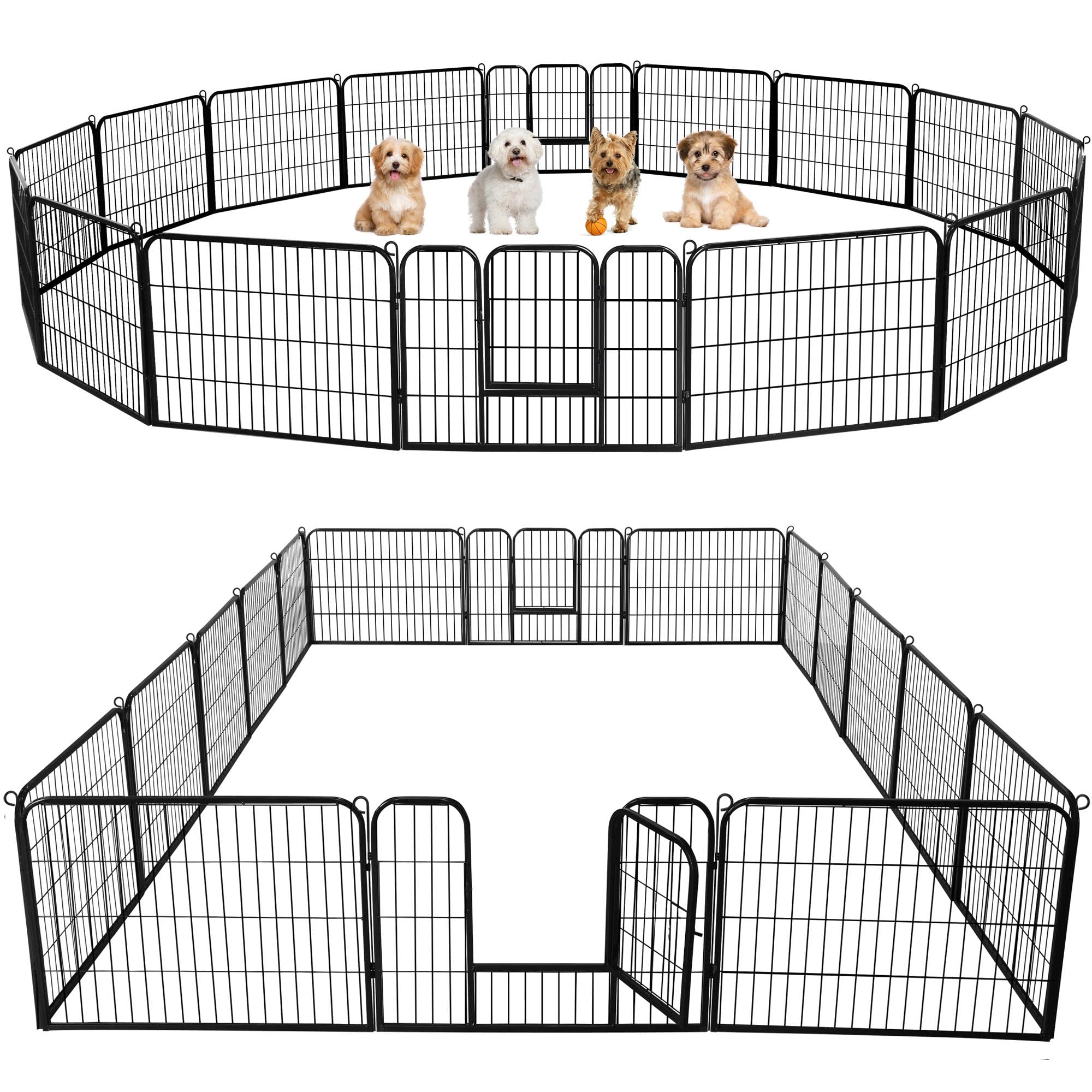 Photo 1 of ***It is used, it is missing a piece and it is not known if it works at 100%.****Yaheetech Dog Playpen Outdoor, 24 inch 16 Panels Dog Pen Indoor Heavy Duty Puppy Exercise Pen Metal Pet Fence for RV Camping/Yard/Garden