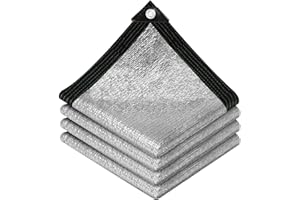 vensovo 95% Aluminet Shade Cloth - 10x14FT Reflective Aluminium Shade Netting Sun Shade Cover with Grommets for Cars, Dogs, O