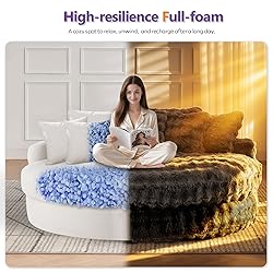 TYBOATLE 83’’ Oversized Round Boneless Couch