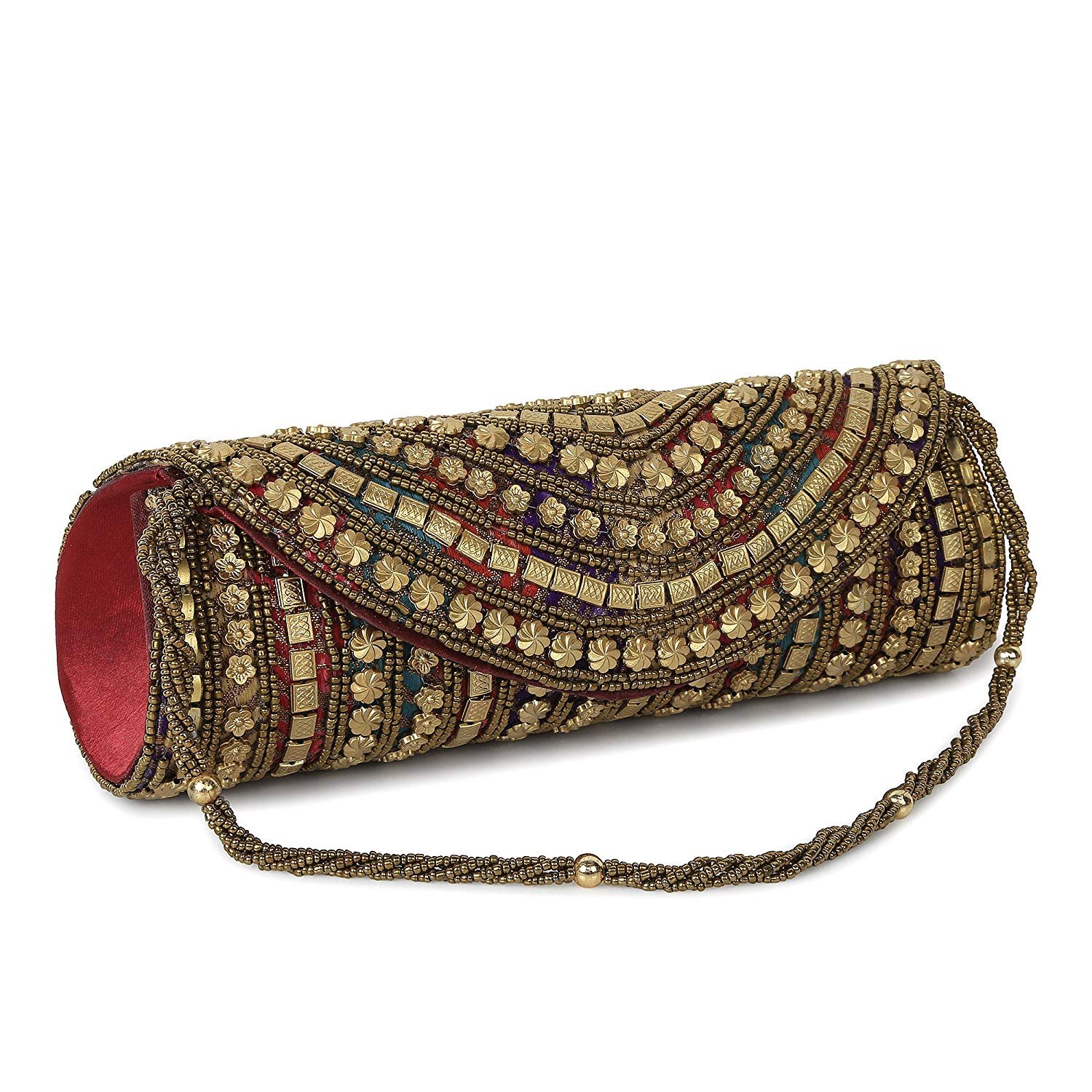 v.v bhai clutch women's ethnic, designer, handcrafted silk party clutch