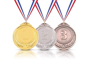 Hilitchi Gold Silver Bronze Award Medals with Ribbon Winner Awards Olympic Style for Kids School Sports Meeting Sports Events or Celebration Souvenir