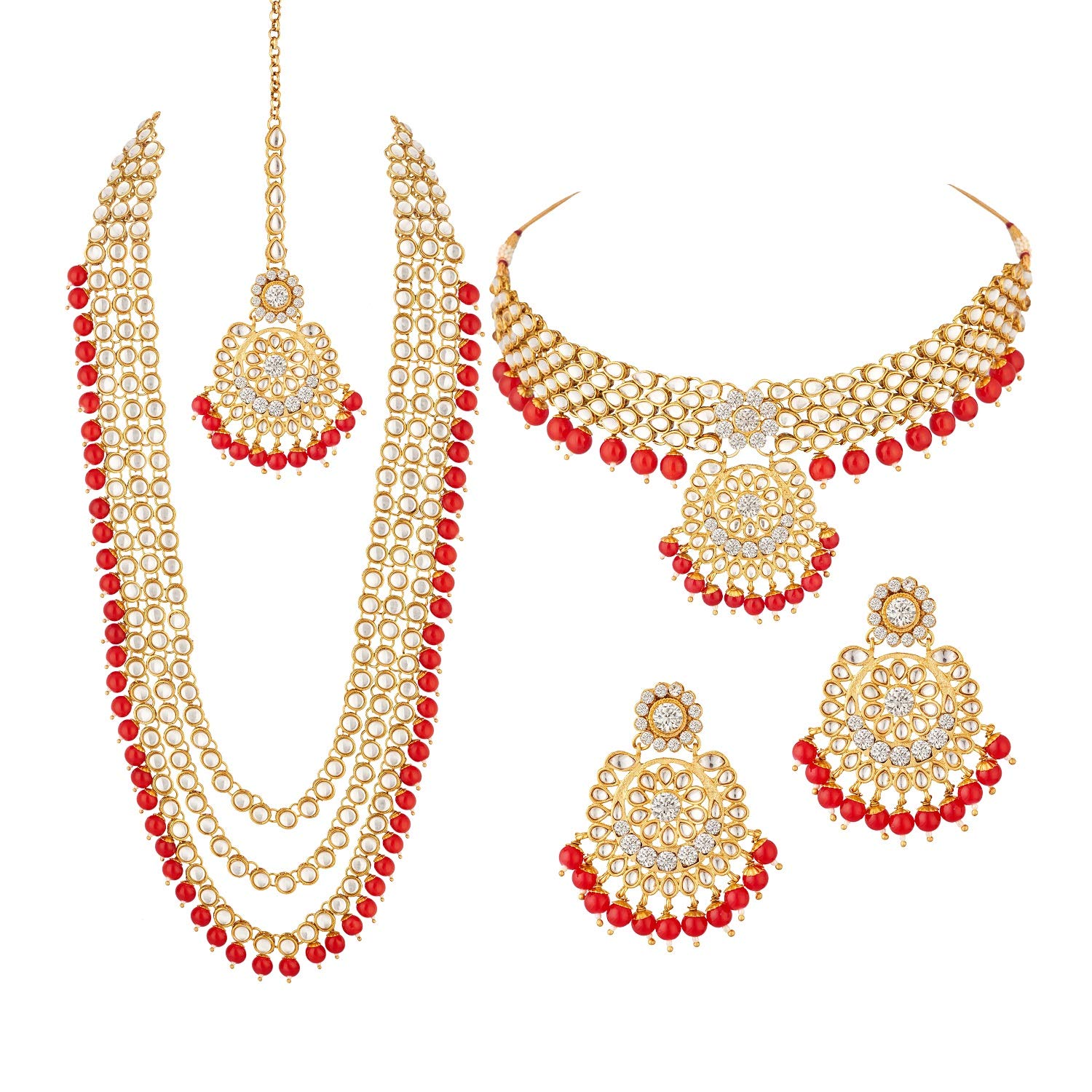 Red bridal necklace set Clearance