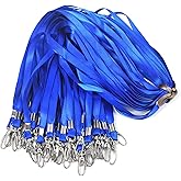 Bird Fiy Blue Lanyards 50Pcs Nylon Bulk Lanyard for Id Badges,Badge Lanyards Swivel Hooks Clips Great for Name Tags Badge (50PCS, Blue)