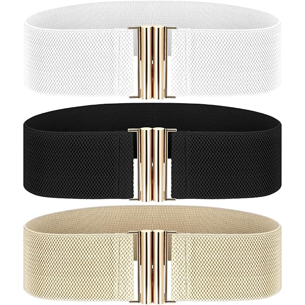 4 Pack Wide Elastic Stretch Belts for Women Dress Belt Adjustable JASGOOD 4 Pack Wide Elastic Stretch Waist Belts for Women  main image 4