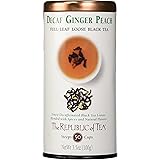 The Republic Of Tea Decaf Ginger Peach Black Full-Leaf Tea, 3.5 Ounces / 50-60 Cups