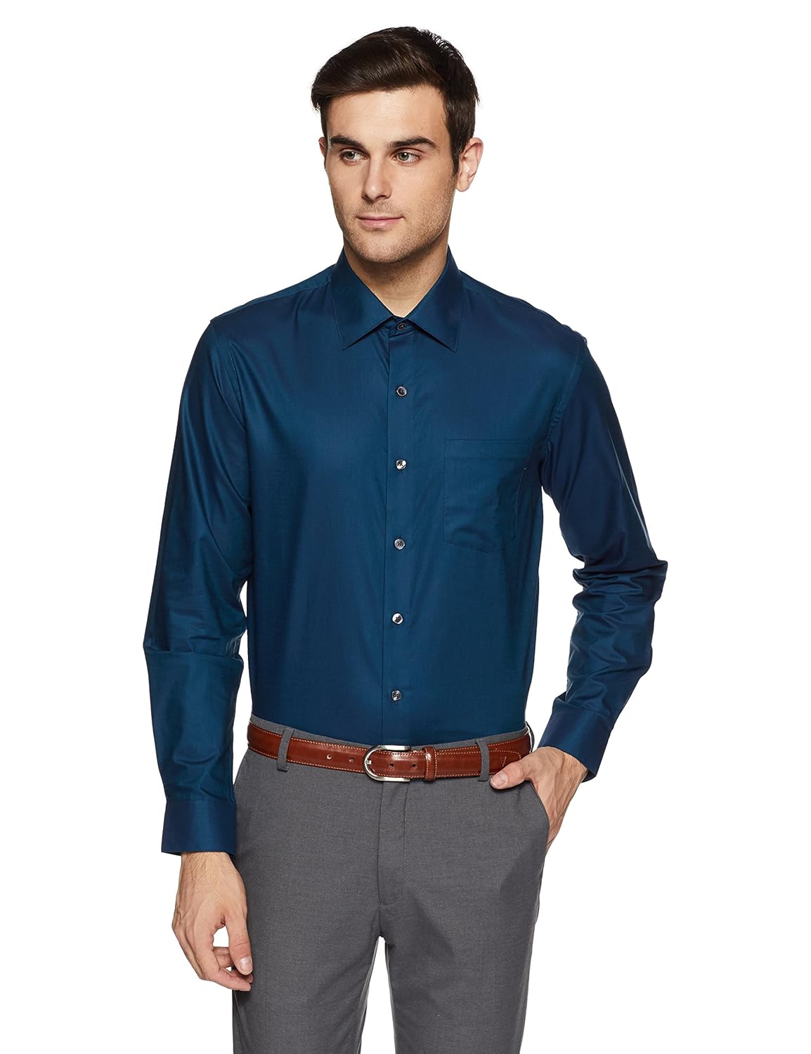 arrow men's solid slim fit formal shirt