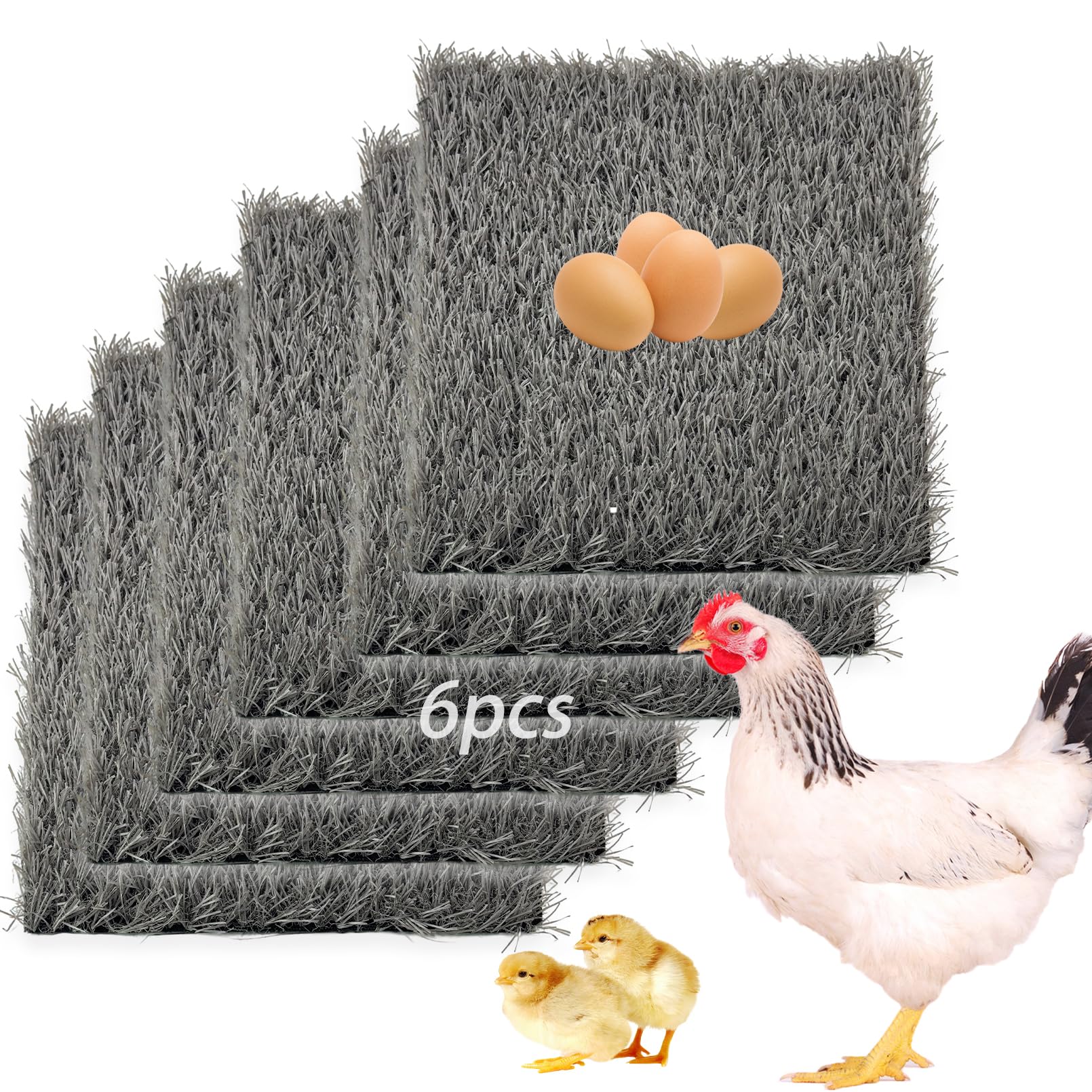 Photo 1 of MUYG 6PCS Chicken Nesting Box Pads Washable,Artificial Grass for Chicken Coop Reusable Hen Egg Laying Nest Boxes Liner,Chick Roosting Mats 11.8X11.8 Inch(Grey)