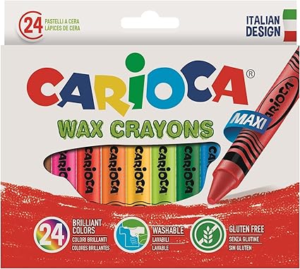 Carioca - Caja con 24 ceras pastel (A36150024): Amazon.es: Oficina y papelería