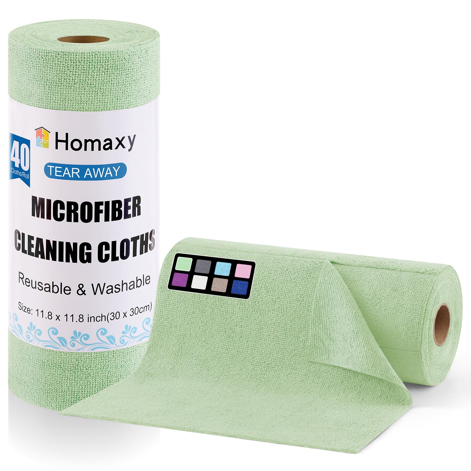 Homaxy Tear Away Dish Cloths Rolls, 40