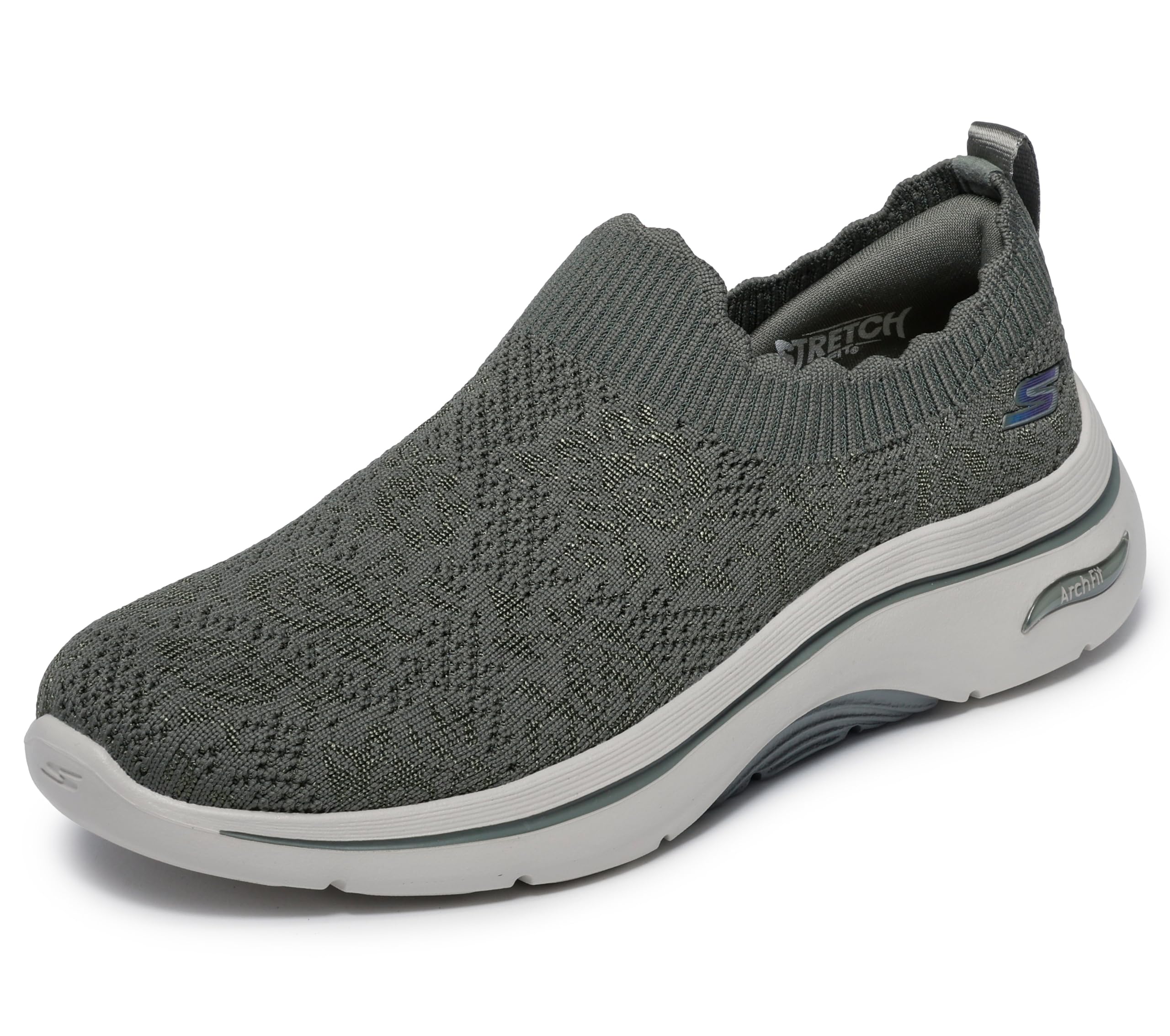 Skechers Women’s Go Walk Arch Fit 2.0 Rosa Linda Sneaker, Olive, 6