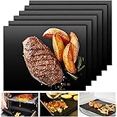 UBeesize Grill Mats for Outdoor Grill Set of 6 - Heavy Duty Non-Stick BBQ Grilling Mat & Oven Liner, Reusable, Easy to Clean 