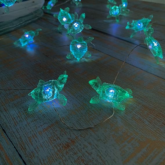 Sea Turtle String Lights, TAMOYO Beach Party Turtle Decoration Lights 6.5 FT 20 LEDs