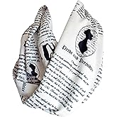 Etwoa Jane Austen Pride and Prejudice Book White Infinity Scarf Circle Loop Scarf