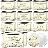 Abbylike 40 Pcs Christian Gift for Women Include 20 Bible Verse Makeup Bags 20 Christian Compact Mirrors Inspirational Religious Scripture Gift for Mom Sister Birthday Christmas(Elegant Style)