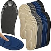 Janmercy 8 Pairs Arch Support Insoles for Men 5d Sponge Shoe Insoles Replacement Innersoles Cushioning Shoe Inserts Comfortable Comfort for Massaging(7-11,Gray, Black, Beige, Blue)