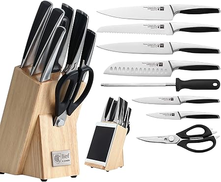 Lief + SVEIN Deutsches Stahlmesser-Block-Set, 9-teiliges