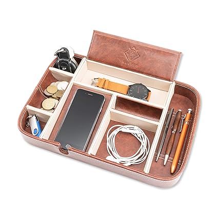 Nightstand Organizer Valet Tray For Men And Women