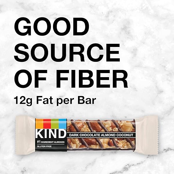 KIND BARS, DARK CHOCOLATE ALMOND & COCONUT, HEALTHY SNACKS, GLUTEN FREE, 12 COUNT