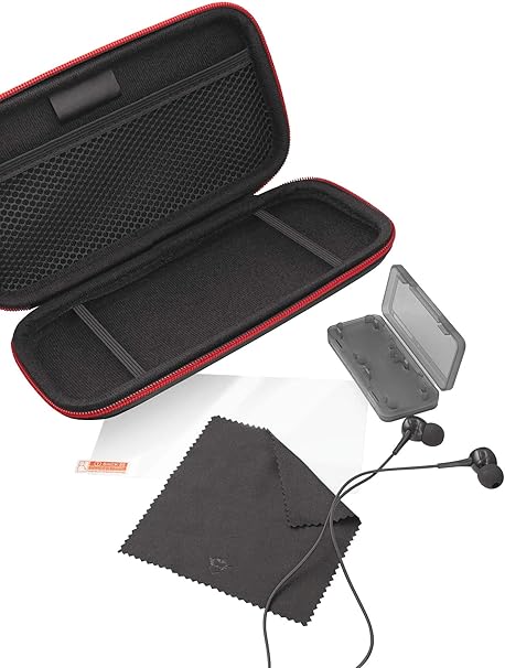 Trust Funda Nintendo Switch Lite GXT 1241 Tidor XL - Pack de accesorios 4 en 1 con