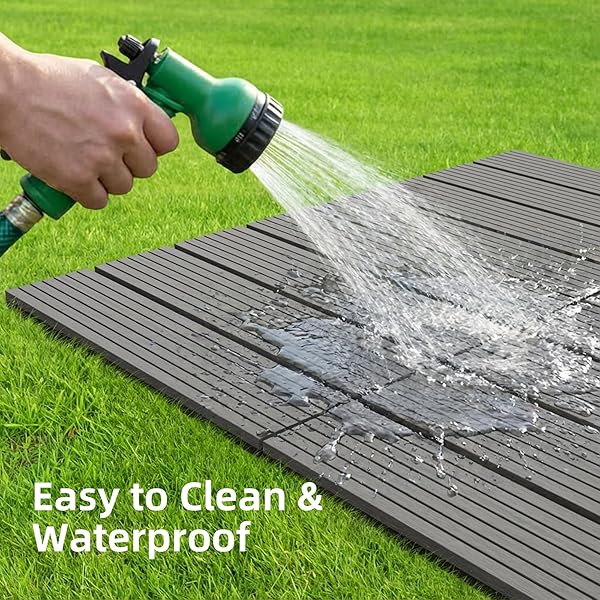 SUMMERTRAIL DOG KENNEL FLOORING OUTDOOR FLOORING DECKING FOR DOG WATERPROOF DOG TRAINING PLATFORM, PORTABLE DECK FOR PET ENCLOSURES (12 X 12 INCHES, 8PCS)